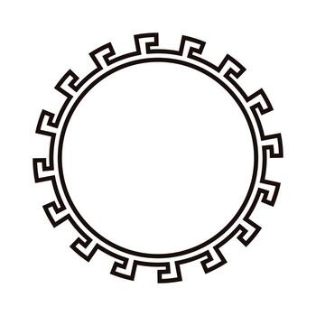 griego marco diseño con circular meandro modelo vector