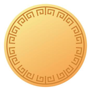 Decorative circular frame with greek key design for elegant borders vector