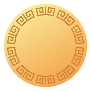 Elegant circular frame with greek key design element vector