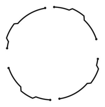 futurista circular diseño con geométrico elementos vector