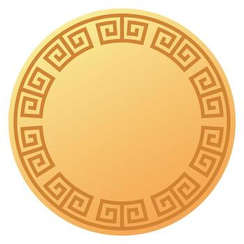 Elegant circular frame with greek key pattern design vector