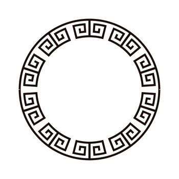 Greek circle frame design with classic pattern for decorative use vector
