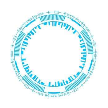 Futuristic circular frame for modern tech design projects vector