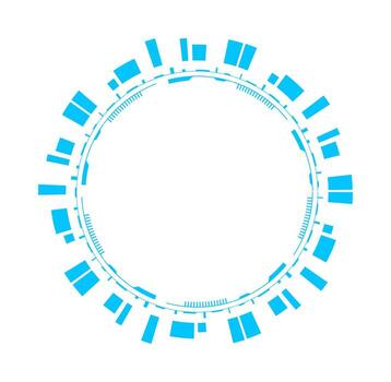Futuristic circle frame design for digital and tech projects vector