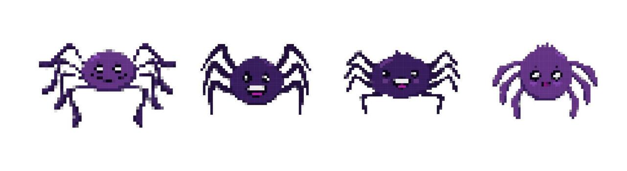 vibrante mosaico píxel arboles para diseño y juego conceptos vector