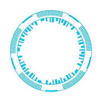 Futuristic circular frame with geometric pattern design vector