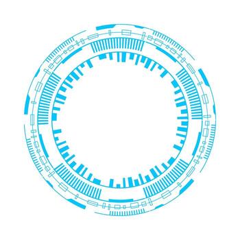 Futuristic circular frame design with sci-fi elements vector