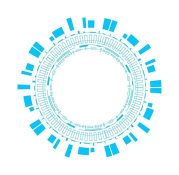 futurista circular diseño con resumen geométrico elementos vector
