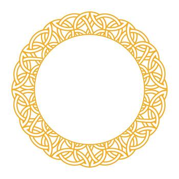 Celtic and nordic design frame - intricate circular pattern vector