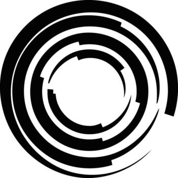 Abstract spiral design with concentric circles and gaps. vector