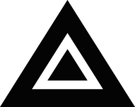 Geometric Triangle Symbol with Inner Triangle. vector
