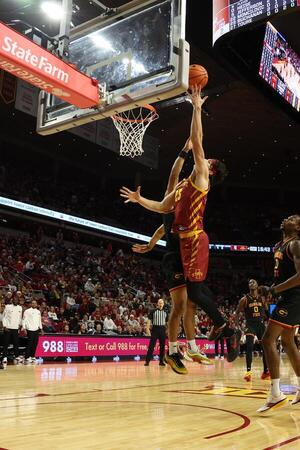 Iowa State Cyclones forward Blake Buchanan (23) scores against the Grambling State Tigers during the first half at James H. Hilton Coliseum. editorial_image