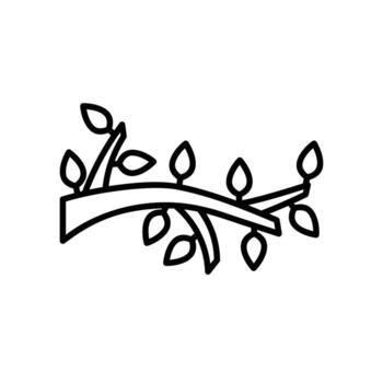 Tree branch icon with leave vector
