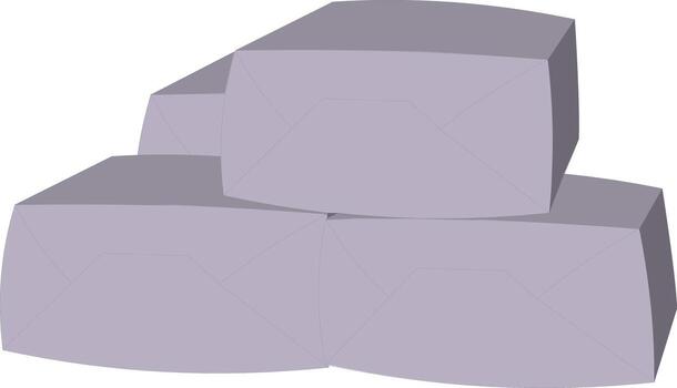 Abstract geometric blocks in subtle lavender hue, perfect for modern design projects and creative backgrounds, add a touch of minimalist style now vector