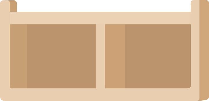 Clean, modern wooden crate with two compartments, perfect for storage, organization, or rustic display projects. vector