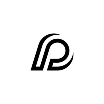 Dynamic 'p' velocity mark with curved lines. Conveys speed, momentum, and rapid growth. Ideal for logistics, sports tech, or SaaS. vector