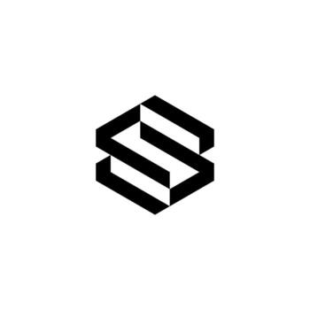 futurista 's' monograma en un 3d isométrica marco. representa datos fluir y estructura. ideal para software, criptografía, o tecnología seguridad. vector