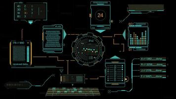 animato schermo con un' sistema per in lavorazione il ricevuto dati video