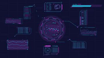 animado tela com a abstrato digital dados em processamento sistema video