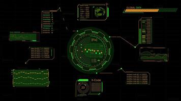 animato schermo con un astratto digitale dati in lavorazione diagramma video