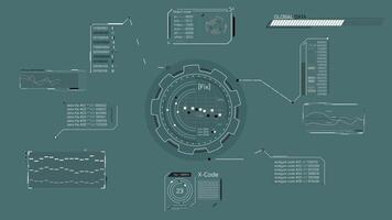 animado exibição com a abstrato digital dados em processamento diagrama video