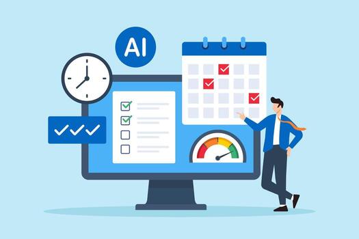 AI technology for task management and organization vector