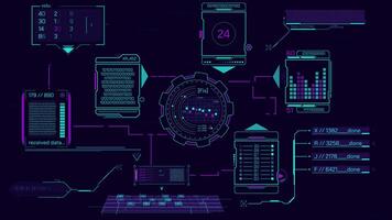 animerad skärm med en systemet för konvertera mottagen data video