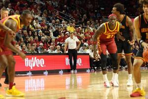 Iowa State Cyclones head coach T.J. Otzelberger watches his team play the Grambling State Tigers during the second half at James H. Hilton Coliseum. editorial_image
