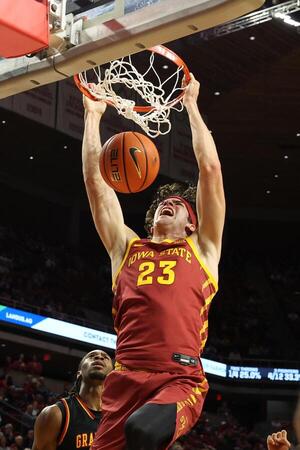 Iowa State Cyclones forward Blake Buchanan (23) scores against the Grambling State Tigers during the first half at James H. Hilton Coliseum. editorial_image