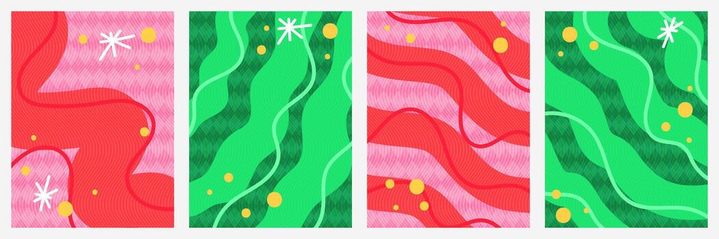 Colorful abstract wave patterns vector