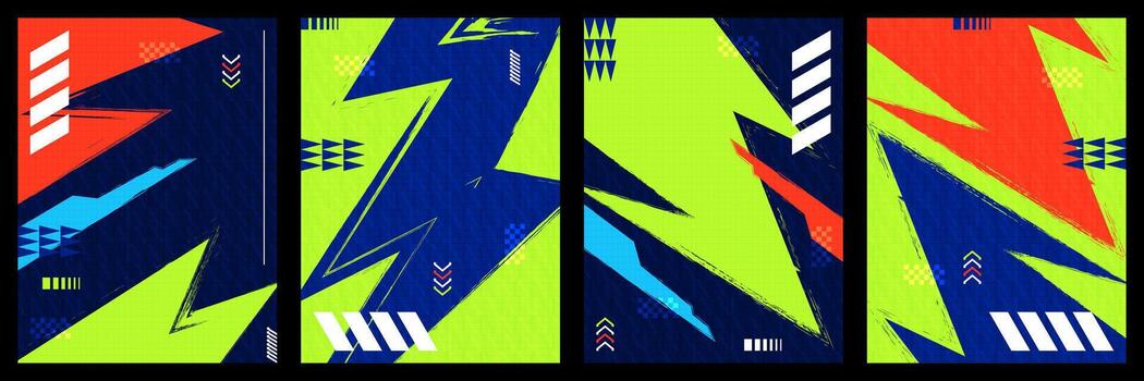 Colorful abstract art with dynamic shapes vector