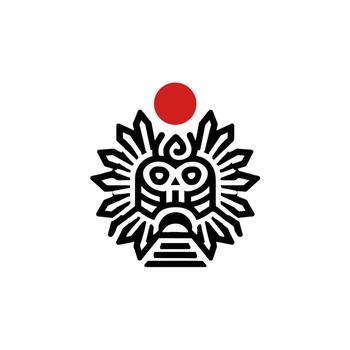 Abstract geometric design with red circle on white background vector