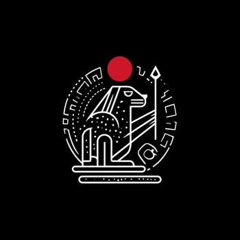 Abstract geometric design with animal and decorative elements vector