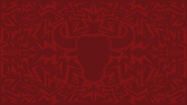Geometric Tribal Bull Head Silhouette in Dark Maroon and Burgundy with Sharp Angular Abstract Pattern for Tattoo Design, Modern Background, and Decorative Wall Art vector