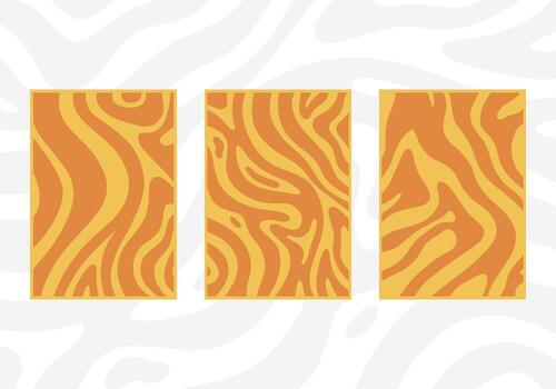 colección de amarillo retro ondulado resumen modelo antecedentes vector