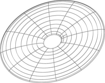 resumen estructura metálica representación de un circular cuadrícula modelo con concéntrico círculos y radial líneas vector
