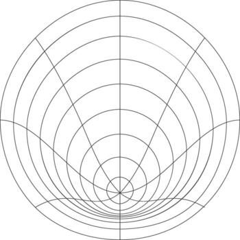 Concentric circles and radial lines forming a geometric grid pattern on a white background vector