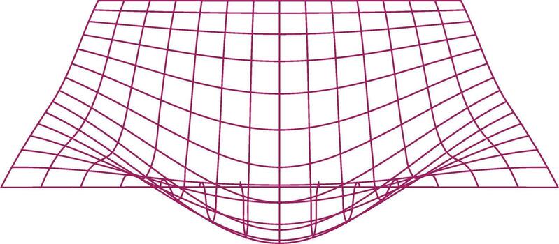 resumen cuadrícula modelo con deformado perspectiva y curvo líneas creando un dinámica visual efecto vector