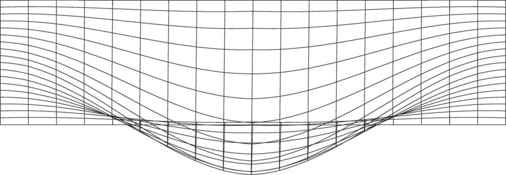 Abstract grid pattern with a concave distortion creating a sense of depth and curvature vector