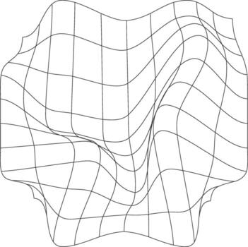 Abstract distorted grid pattern with warped lines creating a sense of depth and movement vector