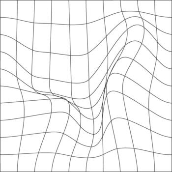 Abstract distorted grid pattern with warped lines . vector