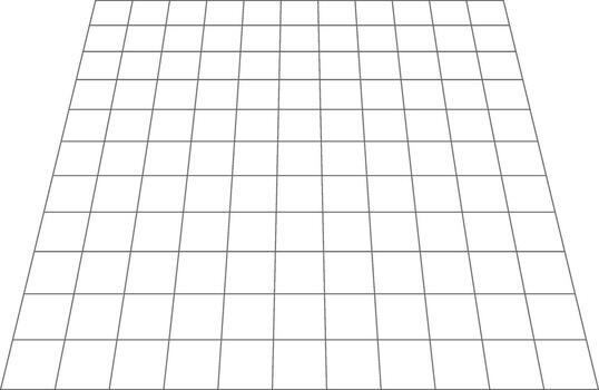 Abstract white grid pattern receding into the distance creating a sense of depth and perspective vector