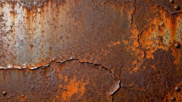 Aged metallic surface displays extensive corrosion and surface deterioration photo