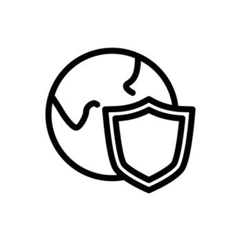 global seguridad globo y proteger contorno icono diseño bueno para web o móvil aplicación vector