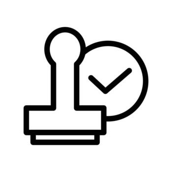 approved stamp with checkmark outline icon design good for web or mobile app vector