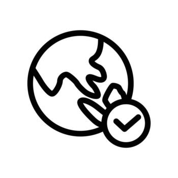 globo y cheque marca contorno icono diseño bueno para web o móvil aplicación vector