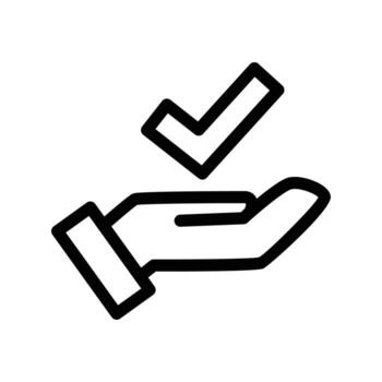 hand and checkmark outline icon design good for web or mobile app vector