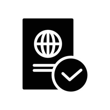 Passport control solid icon design good for web or mobile app vector