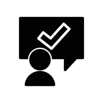 Checkmark Message Bubble solid icon design good for web or mobile app vector