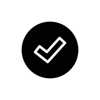 checkmark inside a circle symbolizing verification or approval solid icon design good for web or mobile app vector